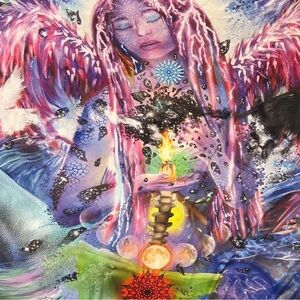 Vibrant Abstract Angel Art Print tapestry